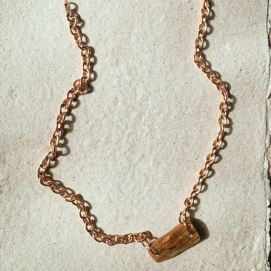 Handmade Petrified Wood Necklace